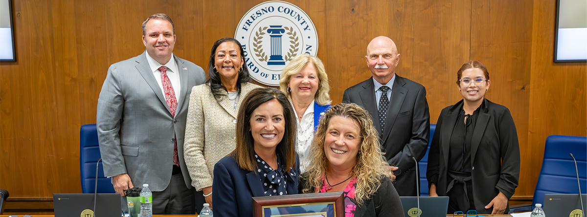 September Employee of the Month with Superintendent Copher and Board of Education